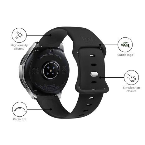 xoxo Wildhearts xoxo Wildhearts Samsung Galaxy Watch 46mm bracelet en silicone (noir)