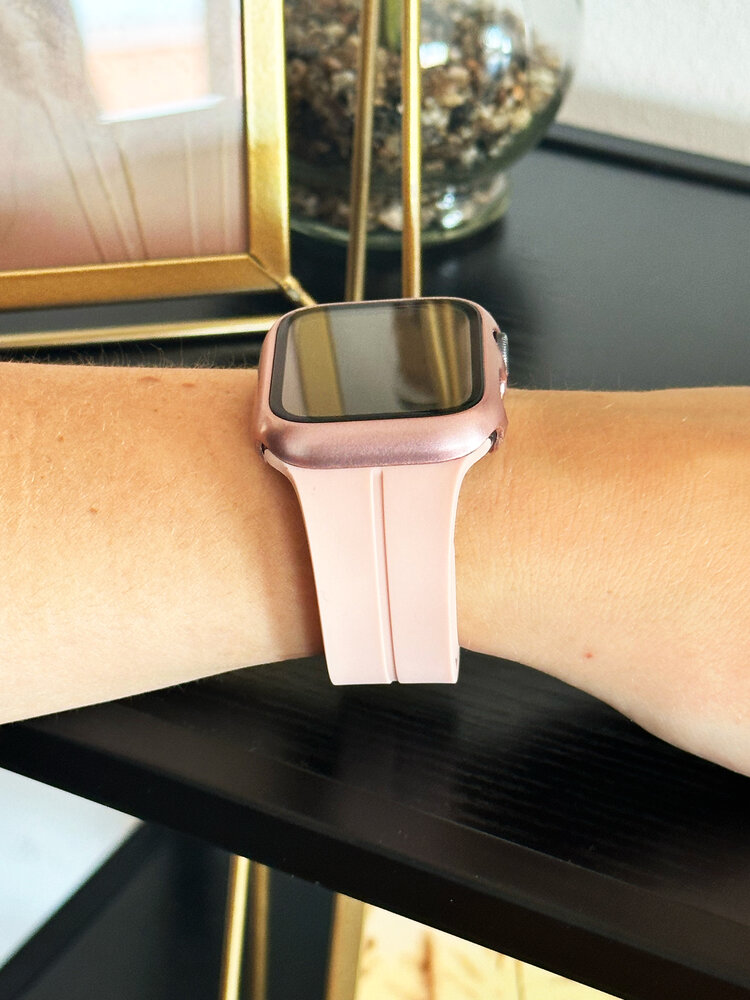 Strap-it Strap-it Coque rigide avec verre Apple Watch (rose)