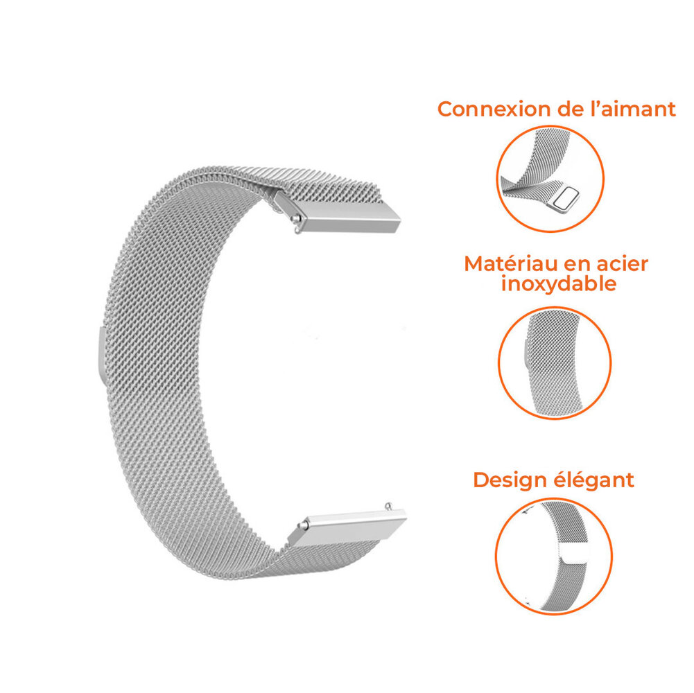 Strap-it Strap-it Bracelet Milanais Samsung Galaxy Watch 4 40mm (argent) Strap-it Strap-it Bracelet Milanais Samsung Galaxy Watch 4 40mm (argent)