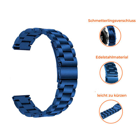 Strap-it Strap-it Bracelet acier Samsung Galaxy Watch 4 Classic 42mm (bleu) Strap-it Strap-it Bracelet acier Samsung Galaxy Watch 4 Classic 42mm (bleu)