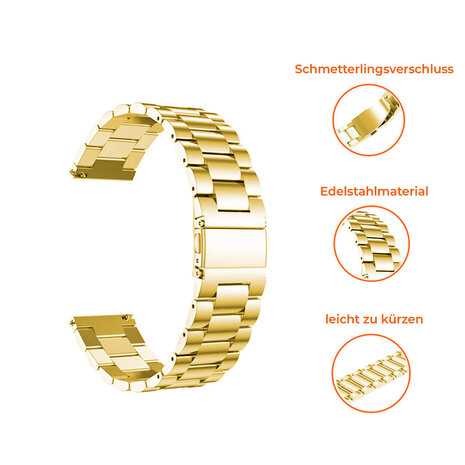 Strap-it Strap-it Bracelet acier Samsung Galaxy Watch 4 Classic 42mm (or) Strap-it Strap-it Bracelet acier Samsung Galaxy Watch 4 Classic 42mm (or)