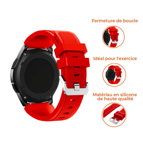 Strap-it Strap-it Bracelet silicone Samsung Galaxy Watch 4 44mm (rouge)
