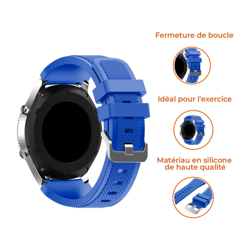 Strap-it Strap-it Bracelet silicone Samsung Galaxy Watch 4 44mm (bleu)
