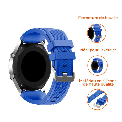 Strap-it Strap-it Bracelet silicone Samsung Galaxy Watch 4 44mm (bleu)