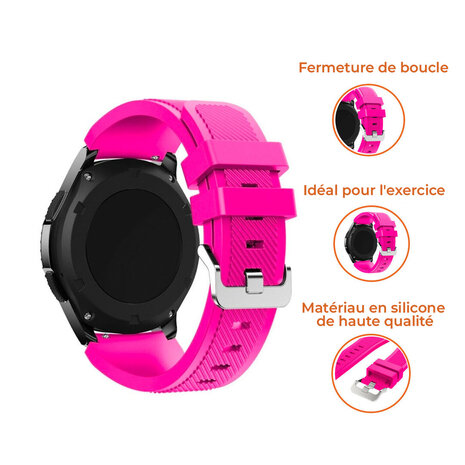 Strap-it Strap-it Bracelet silicone Samsung Galaxy Watch 4 44mm (rose vif)