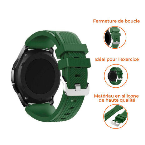 Strap-it Strap-it Bracelet silicone Samsung Galaxy Watch 4 44mm (vert armée)