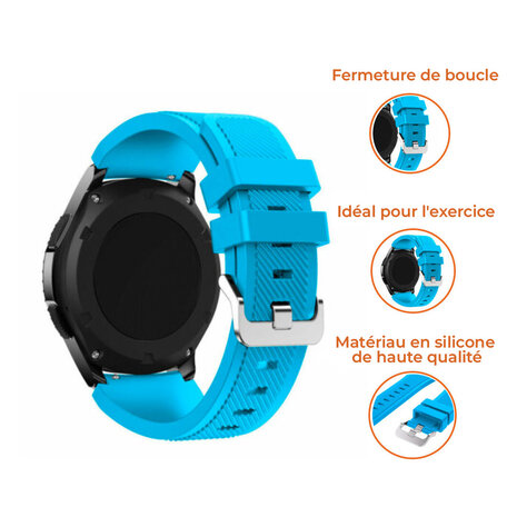 Strap-it Strap-it Bracelet silicone Samsung Galaxy Watch 4 44mm (bleu clair)