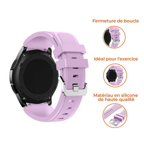 Strap-it Strap-it Bracelet silicone Samsung Galaxy Watch 4 44mm (lilas)