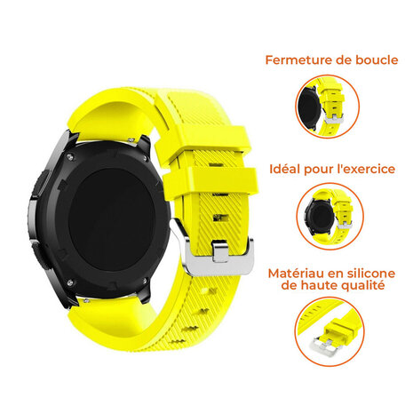Strap-it Strap-it Bracelet silicone Samsung Galaxy Watch 4 44mm (jaune)