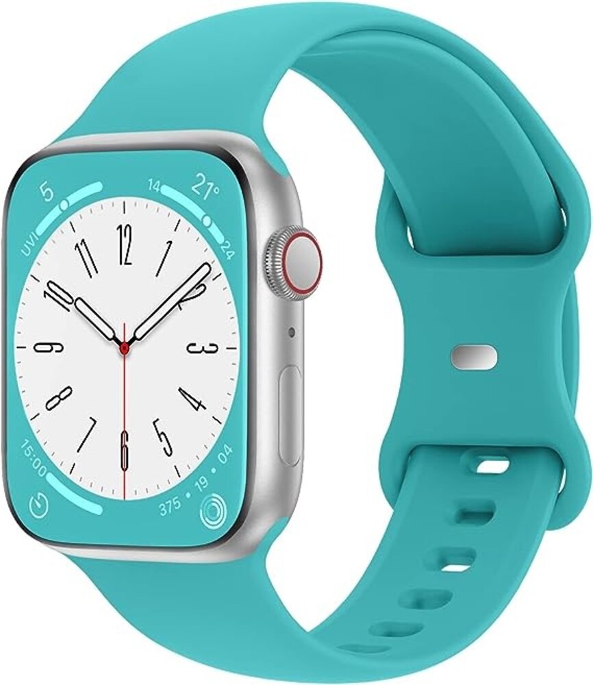 Strap-it Strap-it Bracelet silicone classique Apple Watch (aqua)