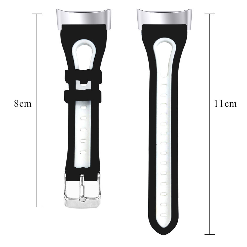 Strap-it Strap-it Bracelet sport avec boucle Fitbit Charge 6 (noir/blanc)