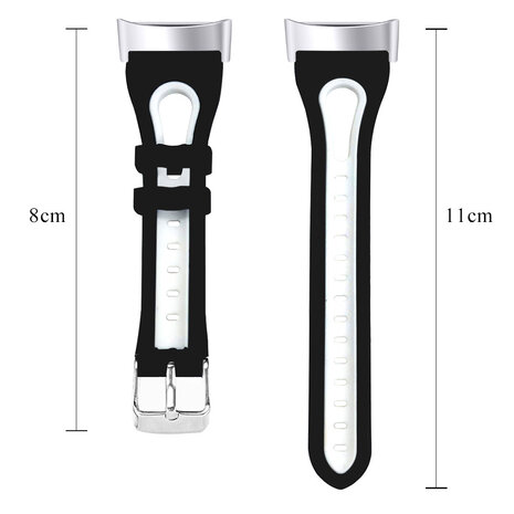 Strap-it Strap-it Bracelet sport avec boucle Fitbit Charge 6 (noir/blanc)