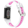 Strap-it Strap-it Bracelet sport avec boucle Fitbit Charge 6 (blanc/rose) Strap-it Strap-it Bracelet sport avec boucle Fitbit Charge 6 (blanc/rose)