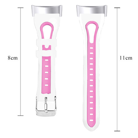 Strap-it Strap-it Bracelet sport avec boucle Fitbit Charge 6 (blanc/rose)