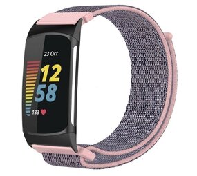 Strap-it Bracelet nylon Fitbit Charge 6 (rose)