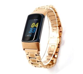 Strap-it Bracelet en métal Fitbit Charge 6 (or rose)