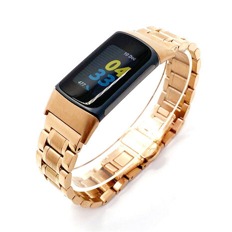Bracelet Fitbit Charge 6 / Fitbit Charge 5 en Acier Rose doré