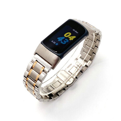 Strap-it Strap-it Bracelet en métal Fitbit Charge 6 (argent/or rose)