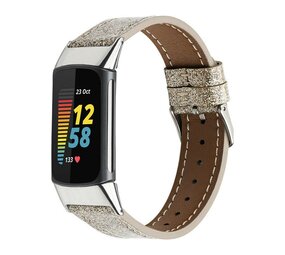 Strap-it Bracelet cuir Fitbit Charge 6 (or)