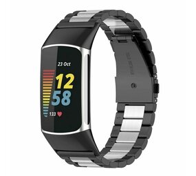 Strap-it Bracelet acier Fitbit Charge 6 (noir/argent)