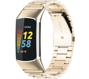 Strap-it Bracelet en acier Fitbit Charge 6 (champagne)