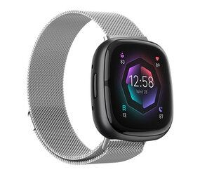 Strap-it Bracelet Milanaise Fitbit Sense 2 (argent)