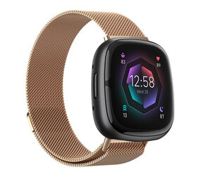 Strap-it Bracelet Milanaise Fitbit Sense 2 (or rose)