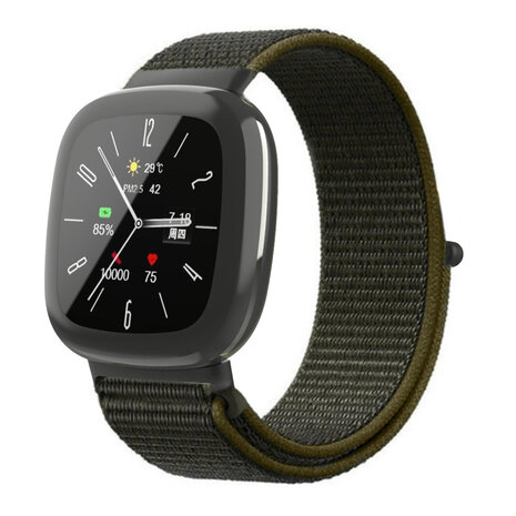 Strap-it Strap-it Bracelet nylon Fitbit Sense 2 (olive)