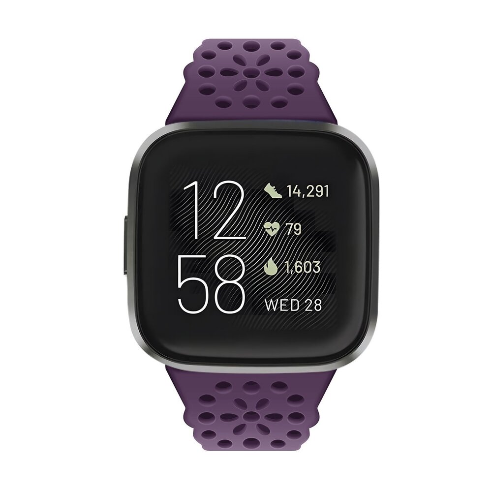 Strap-it Strap-it Bracelet silicone avec motif Fitbit Sense 2 (violet)