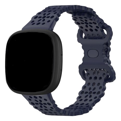 Strap-it Strap-it Bracelet silicone avec motif Fitbit Sense 2 (bleu foncé)