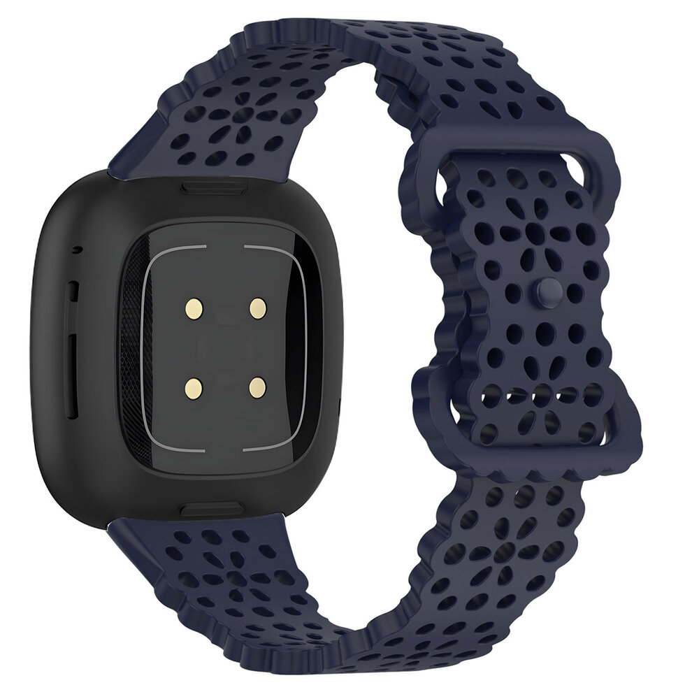 Strap-it Strap-it Bracelet silicone avec motif Fitbit Sense 2 (bleu foncé)