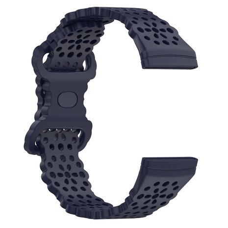 Strap-it Strap-it Bracelet silicone avec motif Fitbit Sense 2 (bleu foncé)