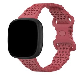 Strap-it Bracelet silicone avec motif Fitbit Sense 2 (rouge)