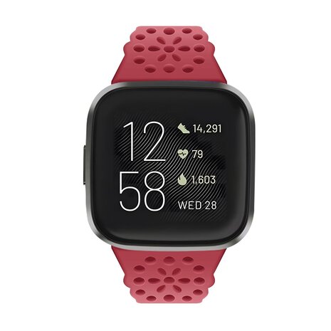 Strap-it Strap-it Bracelet silicone avec motif Fitbit Sense 2 (rouge)