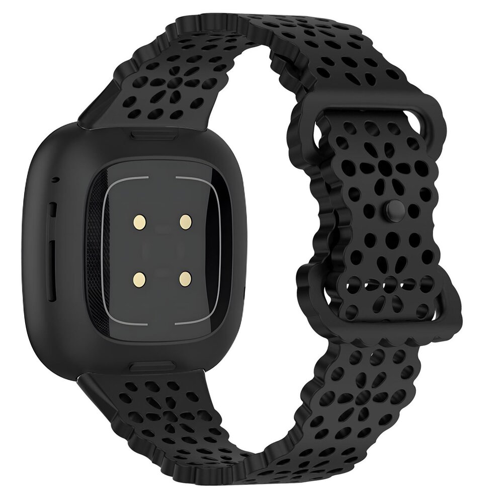 Strap-it Strap-it Bracelet silicone avec motif Fitbit Sense 2 (noir)