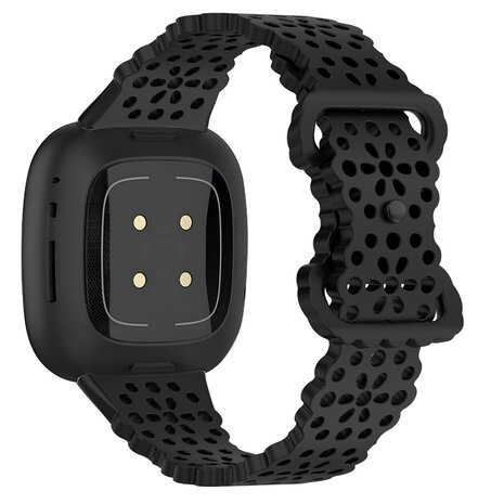 Strap-it Strap-it Bracelet silicone avec motif Fitbit Sense 2 (noir)