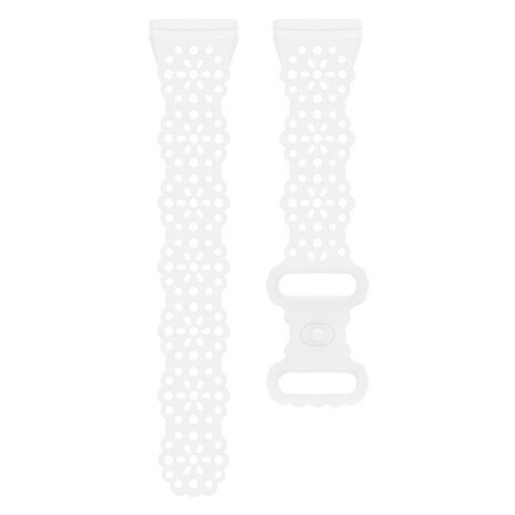 Strap-it Strap-it Bracelet silicone avec motif Fitbit Sense 2 (blanc)