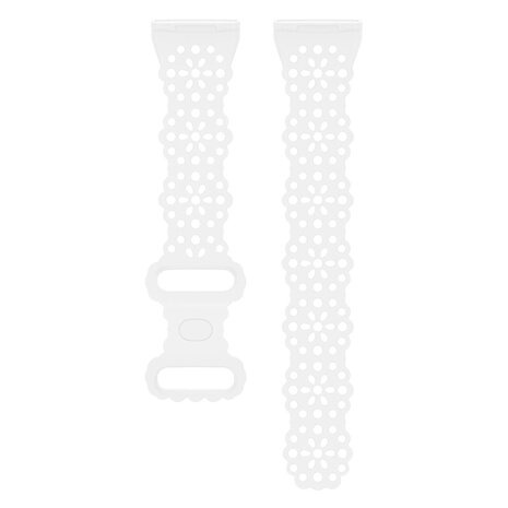 Strap-it Strap-it Bracelet silicone avec motif Fitbit Sense 2 (blanc)