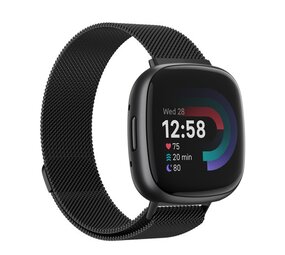 Strap-it Bracelet Milanaise Fitbit Versa 4 (noir)
