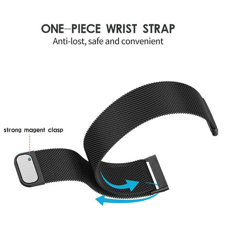 Strap-it Strap-it Bracelet Milanaise Fitbit Versa 4 (noir)