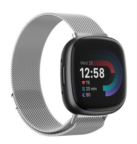 Strap-it Strap-it Bracelet Milanaise Fitbit Versa 4 (argent)