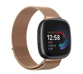 Strap-it Bracelet Milanaise Fitbit Versa 4 (or rose)
