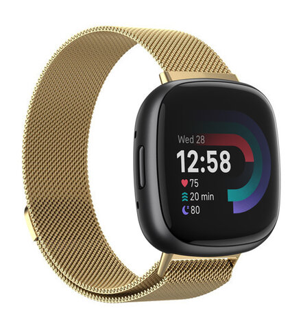 Strap-it Strap-it Bracelet Milanaise Fitbit Versa 4 (or)
