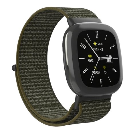 Strap-it Strap-it Bracelet nylon Fitbit Versa 4 (olive)