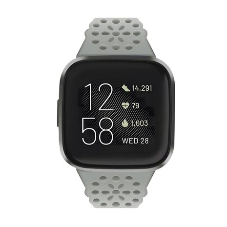 Strap-it Strap-it Bracelet silicone avec motif Fitbit Versa 4 (gris)