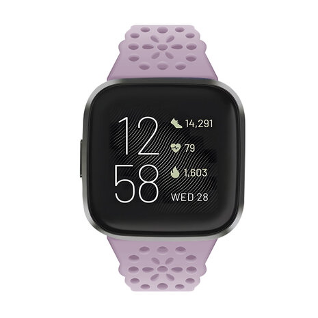 Strap-it Strap-it Bracelet silicone avec motif Fitbit Versa 4 (lilas)