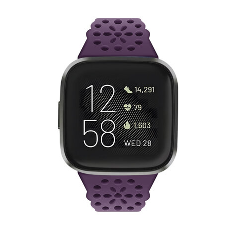 Strap-it Strap-it Bracelet silicone avec motif Fitbit Versa 4 (violet)