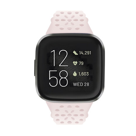 Strap-it Strap-it Bracelet silicone avec motif Fitbit Versa 4 (rose clair)