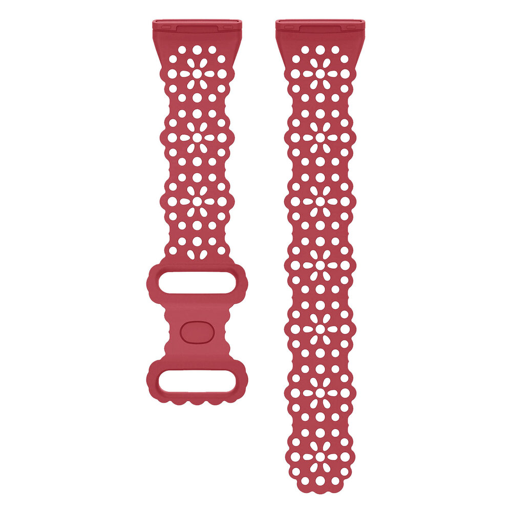 Strap-it Strap-it Bracelet silicone avec motif Fitbit Versa 4 (rouge)