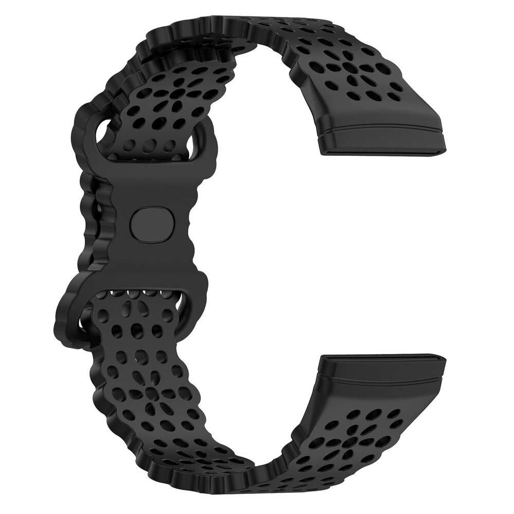 Strap-it Strap-it Bracelet silicone avec motif Fitbit Versa 4 (noir)